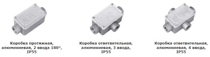 Коробки ответвительные и протяжные с резьбовыми вводами IP55